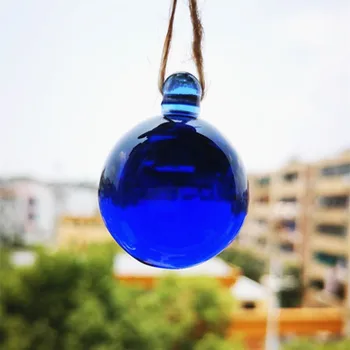 6pcs/veľa 30mm Modré Crystal Glass Magické Gule, Hladké Oblasti Prívesky Na Vianočný Stromček Visí Potreby, Domáce Dekorácie