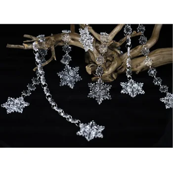10PCS/veľa Transparentné Akrylátové Snowflake Luxusné Prívesok Perličiek Opony Vianočné Dekorácie Domov Svadobné Fáze Dekoratívny Záves