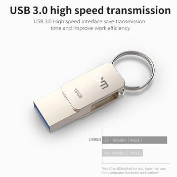 DM PD059 USB Flash Disk USB 3.0 C OTG Pero disk 128 64 32 GB Pre Samsung S9 Plus Poznámka 9 Pre Xiao Redmi5 Memory Stick kl ' úč