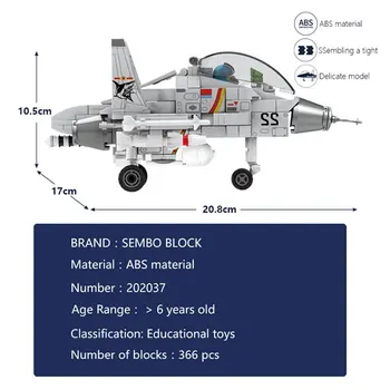 SEMBO 366PCS J-15 Fighter Stavebné Bloky Vojenský Vrtuľník Bombardéry Model Mesto SWAT Armády Tvorca Tehly Chlapec Hračka Darček pre Deti