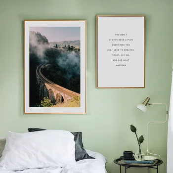 Abstrakt Zelená Rastlina, Nástenné Plagáty A Vytlačí Maľby Na Steny V Obývacej Izbe Laminas Decorativas