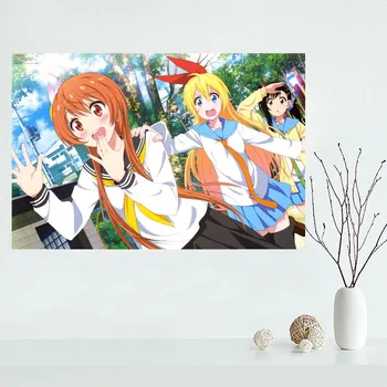 Nový príchod Vlastné nisekoi Anime Dievčatá plátno plagát Domáce Dekorácie na Stenu Umenie handričkou Hodvábna Tkanina stene plagát, tlač
