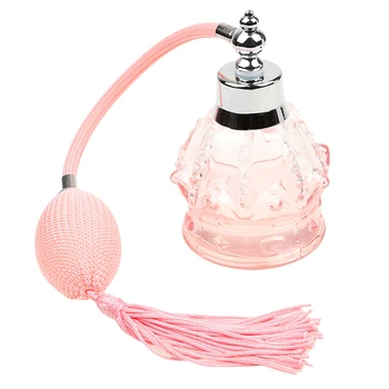 Vintage Crystal Parfum Fľašu w Ružová Dlho Sprej Rozprašovač Naplniteľné Elegantné