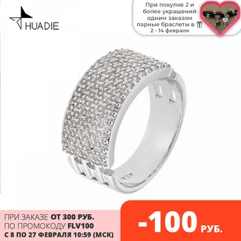 HUADIE dámske prstene so zirkónmi. Šumivé nezvyčajné objem krúžky vyrobené v pavé technika. šperky 2021.