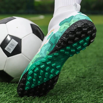 Na futbal, Topánky Muži Futbal Topánky Členok Ponožka Školenia Kopačky Profesionálny Šport FG/TF Futbal Tenisky Zapatos De Futbol Botas