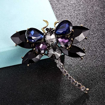 Zlxgirl šperky Starožitné zlata vintage dragonfly brošne kolíky módne dámske hmyzu hidžáb príslušenstva veľká veľkosť šatku kolíky brohces