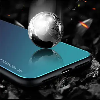 Pre Samsung Galaxy A5 A7 2017 J4 J6 J8 2018 Luxusné Gradient Tvrdeného Skla Prípade J4 J6 Plus Mäkké Silikónové Shockproof Kryt
