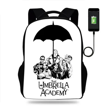 The Umbrella Academy Batoh USB Nabíjanie Chybu Kapacita Školské Tašky Pre Chlapcov, Dievčatá Módne Teenagerov Mochila infantil