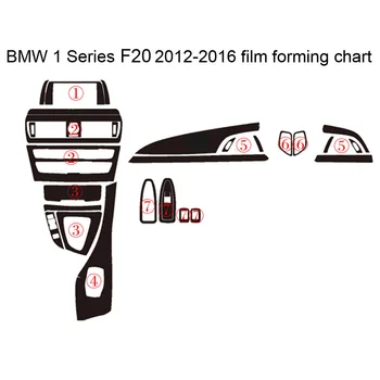 Pre BMW 1 Series F20 2012-2016 Interiéru Centrálny Ovládací Panel Dverí Rukoväť 5D Uhlíkových Vlákien Nálepky, Nálepky Auto styling Accessorie