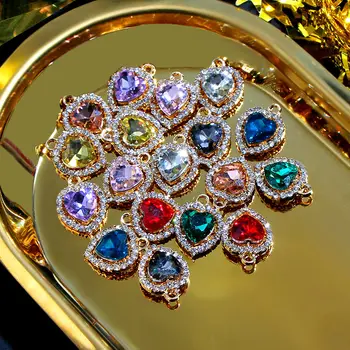 Kasajewel 10Pcs/set Kúzlo Módne Drahokamu Srdci Crystal DIY Šperky Príslušenstvo na Výrobu Náušnice Náhrdelník Strany Bijous Darček