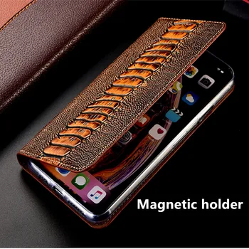 Pštrosie pravej kože telefón prípade stojan puzdro pre Xiao Mi10 Pro/Xiao Mi10/Xiao Mi10 Lite phone bag je v slote karty držiteľ