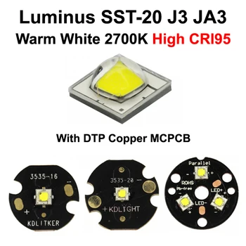 Luminus SST-20 J3 JA3 Teplá Biela 2700K CRI95 LED Žiarič S KDLITKER DTP Medi MCPCB (1 ks)