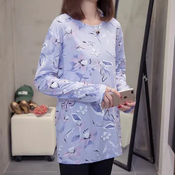 Plus Veľkosť Kvetinový Ženy T-shirts 2019 Jeseň Oblečenie Móde, Estetické Topy Graphic T Shirt Žena kórejský Štýl, Veľká Veľkosť Tshirts