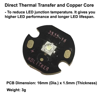 Luminus SST-10-G 130-Stupeň 530nm Zelená LED Žiarič s KDLITKER DTP Medi MCPCB - 1 ks