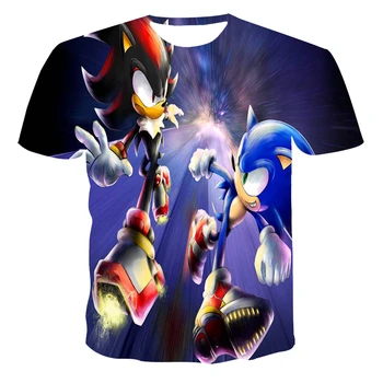 2021 Nové 3DT-Shirts Deti Móda【Sonic] vyzýva Ježko Krásne Deti Chlapci/Dievčatá/Cartoon Čaj O-Krku Oblečenie Letné Módy Bežné Topy