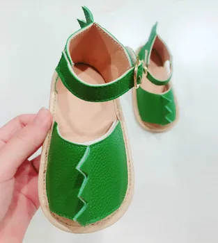 Úplne Nové Detské Letné Sandále, Topánky Roztomilý Zelený Dinosaurus PU Kožené Dievčatá Chlapci Non-slip Detská Obuv Batoľa Detská Chôdze topánky