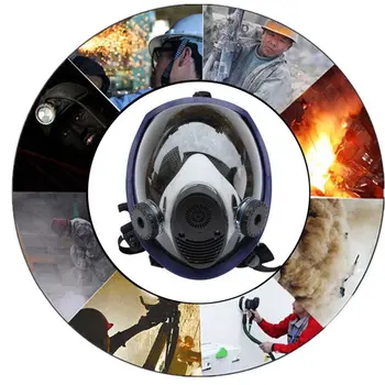 Aktualizované celotvárová Maska Pre 6800 plynovú Masku Plnú Tvár Facepiece Respirátor Pre Maľovanie Striekaním s 2ks Kartuše