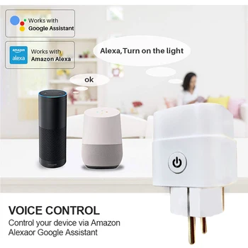 16AWiFi Smart Plug Zásuvky Tuya Diaľkové Ovládanie Monitor Napájania Smart Domáce Spotrebiče Pracuje S Alexa Google Doma Žiadny Potrebný Rozbočovač