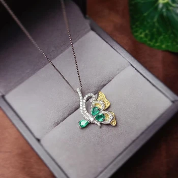 KJJEAXCMY jemné šperky prírodné Emerald 925 sterling silver drahokam ženy prívesok náhrdelník reťazca podporu test populárne