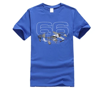 Mens T-Shirts Módne 2019 Lete Nové Módne GT40 Mk2 66 Mens Motorsport Le Mans 24-hodinové Víťaz 1966 T shirt