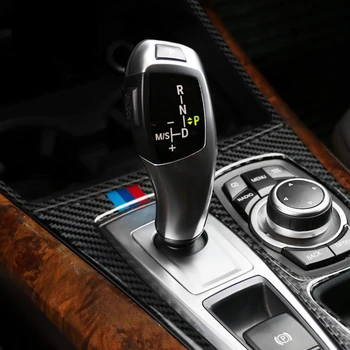 Carbon Fiber Auto Vnútorné Kontroly Radenie Kryt Výbava interiéru Kút Dekorácie dekoratívny Panel Nálepka pre BMW E70 X5 X6 E71