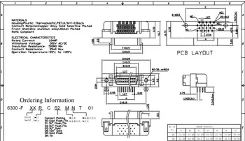 20PCS DBType Žena SCSI Konektory 14 20 26 36 50 Pin 90 Stupňov