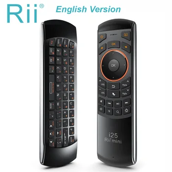 Pôvodné Rii mini i25 2.4 GHz Vzduchu Myš Diaľkové Ovládanie s anglickú Klávesnicu na PC, Smart TV Android TV BOX HTPC IPTV Požiaru TV
