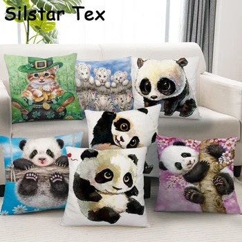 Silstar Tex Čína Národný Poklad Panda obliečka na Vankúš Módne Roztomilý Zvierat Série Vankúše Námestie Gauč posteľná bielizeň Dropship 1PC
