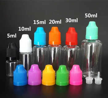 30ML Plastové PET Fľaše S Kvapkadlom Detská Čiapka S Dlhými Tenkými Tip, Prázdne Jasné, E Kvapalina Ihly Fľaše 500pcs/veľa