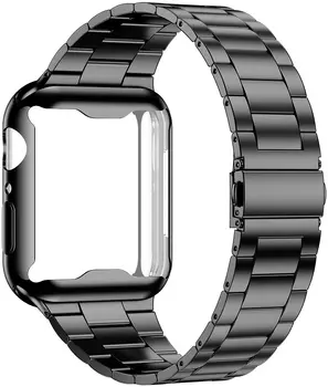 Puzdro+pútko pre Apple Hodinky kapela 44 mm 40 mm iWatch kapela 42mm/38mm Nehrdzavejúcej Ocele kovový Náramok Apple hodinky series 5 4 3 se 6
