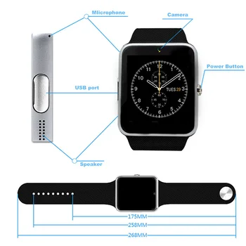Smart Hodinky Clock Sync Oznámenie Podporu Sim TF Karty, Bluetooth Pripojenie Telefónu Android Smartwatch Smartwatch