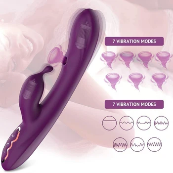 Rabbit Vibrátor, Dildo s Klitorálny Sania G mieste Stimulátor 7 Vibrácie & Sacie Režime Dual Motorových Nepremokavé sexuálnu Hračku pre Ženy