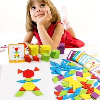 Hot Predaj 155pcs Drevená Skladačka Puzzle Dosky Nastaviť Farebné Detské Vzdelávacie Hračky pre Deti, Vzdelávacie Rozvojové Hračky Y012