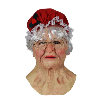 Eraspooky Realistické Pokožky Pani Claus, Santa Claus Cosplay Maska Vianočné Babička Plnú Tvár Latex Pokrývky Hlavy Dospelých Nový Rok Oblečenie