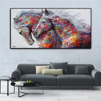 1 Panel Beží Kôň Farba Zvierat Maľovanie HD Vytlačené Krajiny Plagáty na Stenu Umelecké Plátno Obrázok Domáce Dekorácie Moderný Štýl