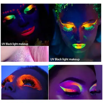 24 Fluorescenčné Farby Eyeshadow Palety Svietiť V Tme Žiarivý Lesk Paleta Kovová Svietiace Party Make-Up Paletu Kozmetické