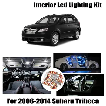 14pcs Biele Auto LED Žiarovky Interiéru Mapu Dome Light Kit vhodný Pre 2006-2012 2013 Subaru Tribeca Dvere batožinového priestoru špz Lampa