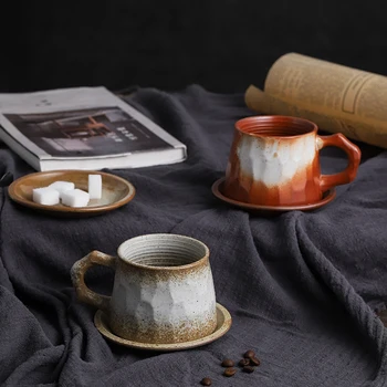Kreatívny Dizajn Retro Keramické Kávový Set Japonský Štýl Čaj Nastaviť 300 ml