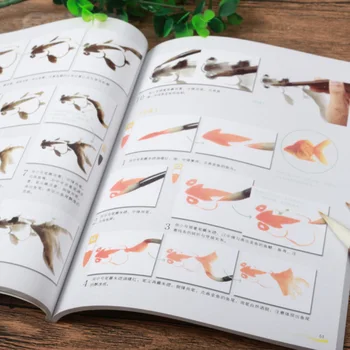 Čínsky Kefa Atrament Umenie Maľba Sumi-e samoštúdium Technika Čerpať Ryby a krevety Knihy (Čínske Vydanie)