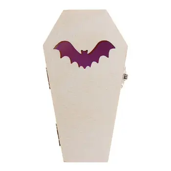 2021 Nové Halloween Dekorácie Drevená Rakva Bat Light Box Ozdoby Home Party Dodávky