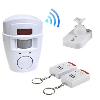 Home Security Alert Infračervený Senzor Proti krádeži Pohybu, Alarm Alarm ovládací 2 Detektor Diaľkové vzdialený systém Bezdrôtový Alarm H7C8
