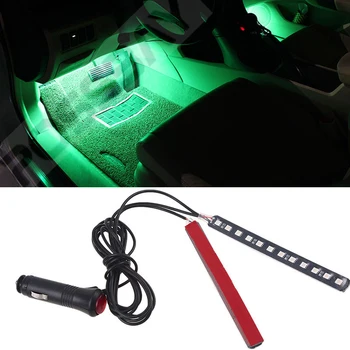 POSSBAY 12-LED Interiéru Vozidla Footwell Poschodí Svetlo Dekoračné Atmosféru Lampa Pásy S Cigaretový Zapaľovač Auta, LED, Neónové Lampy