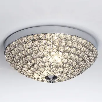 Moderné Jasné, Crystal Korálky Stropné svietidlo s 2 Svetlá, Flush Mount pre Spálne, Obývacia Izba Miske Tieni Chrome Stropné Lampy