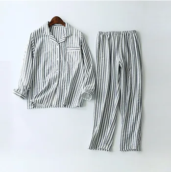 Fdfklak pyžamo femme bavlna jar jeseň sleepwear nastaviť pijamas ženy voľné odev pijama pruhované pyžamo dlhý rukáv sady