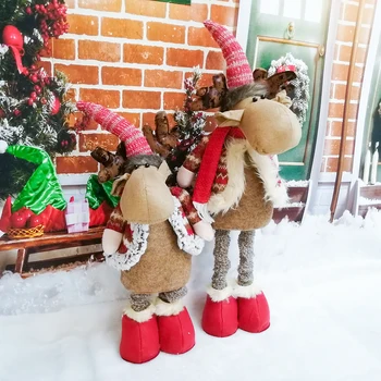 Vianočné Dovolenku Dekorácie Bábiky s Teleskopické Nohy Home Hotel Ozdoby Nový Rok Darčeky Santa Claus Bábiky Santa/Snowm
