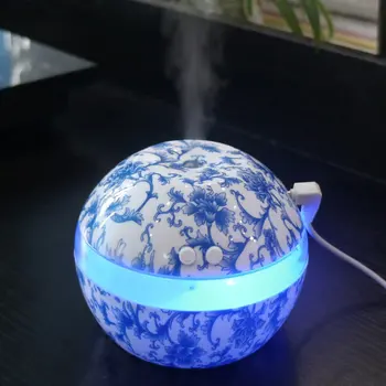 Blue & White Porcelánu Ultrazvukový Zvlhčovač Vzduchu, Zvlhčovač Arómu esenciálneho Oleja Difúzor Aromaterapia pre Domáce Kancelárie SPA