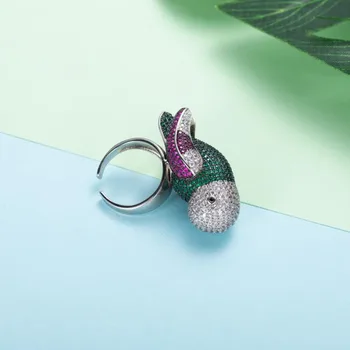 Móda Zvierat tvar koktail prstene, Prívesky kubický zirkón veľký vták krúžok nastaviteľná veľkosť pre ženy šperky pre strán