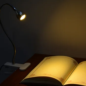USB Napájací Klip-Na LED Knihe Svetla, Stolná Lampa 1W Flexibilné Posteľ Čítania Knihy Svetlá Stolové Svietidlo pre Spálne internátu