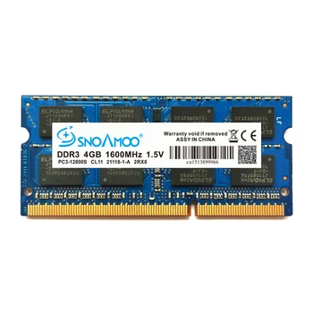 SNOAMOO Ram 4GB DDR3 1333/1600 MHz Notebook Pamäte PC3-10600S 204-Pin 1,5 V 2Rx8 so-DIMM Pamäte Počítača Záruka