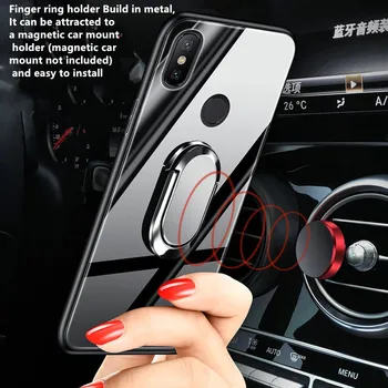 Xiao Mi Max 2 Prípad Pre Xiao Mi Max2 3 9 8 10 Se A3 Lite Pro puzdro Luxusné Tvrdeného Skla Magnet Držiak do Vozidla TPU Prípadoch